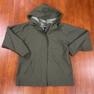 Land's End Womens Small Green Hooded Long Sleeve Jacket Rain Windbreaker vintage - Picture 1 of 9