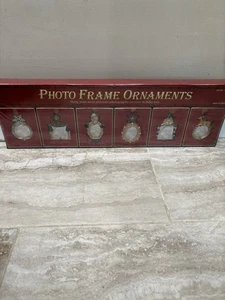 Weihnachten Bilderrahmen Ornamente 6er Set Metall & Schmuck Weihnachtsmann, Rentier, Bär,  - Bild 1 von 11