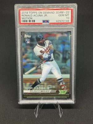 2018 Topps On Demand 3D Ronald Acuña Jr. Motion Rookie RC #M-22 PSA 10 GEM MINT - Image 1 of 4