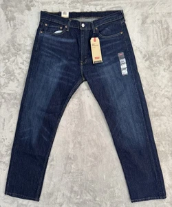 Levis 505 Jeans Mens 36x30 Blue Stretch Dark Wash Regular Straight Denim NWT - Picture 1 of 21