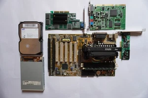 Mainboard Slot 1 Asus P2L97 Intel Pentium II 333 Matrox G4+Mila/16 CT4520 AWE64 - Zdjęcie 1 z 18