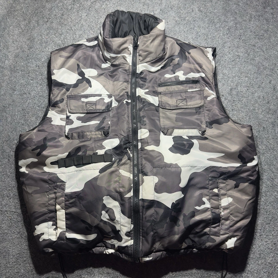 Chaleco acolchado reversible sin mangas Regal Wear para hombre 3XL camuflado/negro bolsillo con cremallera completa Foto 1 de 4