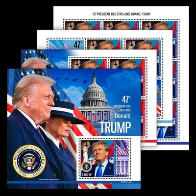Donald Trump 47th President of the United States MNH Stamps 2025 Togo 3 M/S+S/S - Image 1 of 4