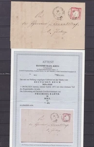 DR 4 XIII EF kleiner Brustschild Plattenfehler Sachsen Stempel Attest Krug (B-93 - Picture 1 of 2