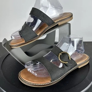 Coach and Four sandali slip on donna in pelle nera Made in Italy taglia 9,5 - Foto 1 di 18
