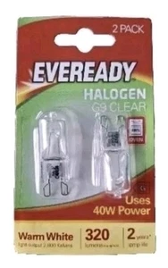 2 x G9 40W Eveready OFEN Birne DIMMBAR ENERGIESPAR Leuchten Wachsbrenner Watt 240V - Bild 1 von 3