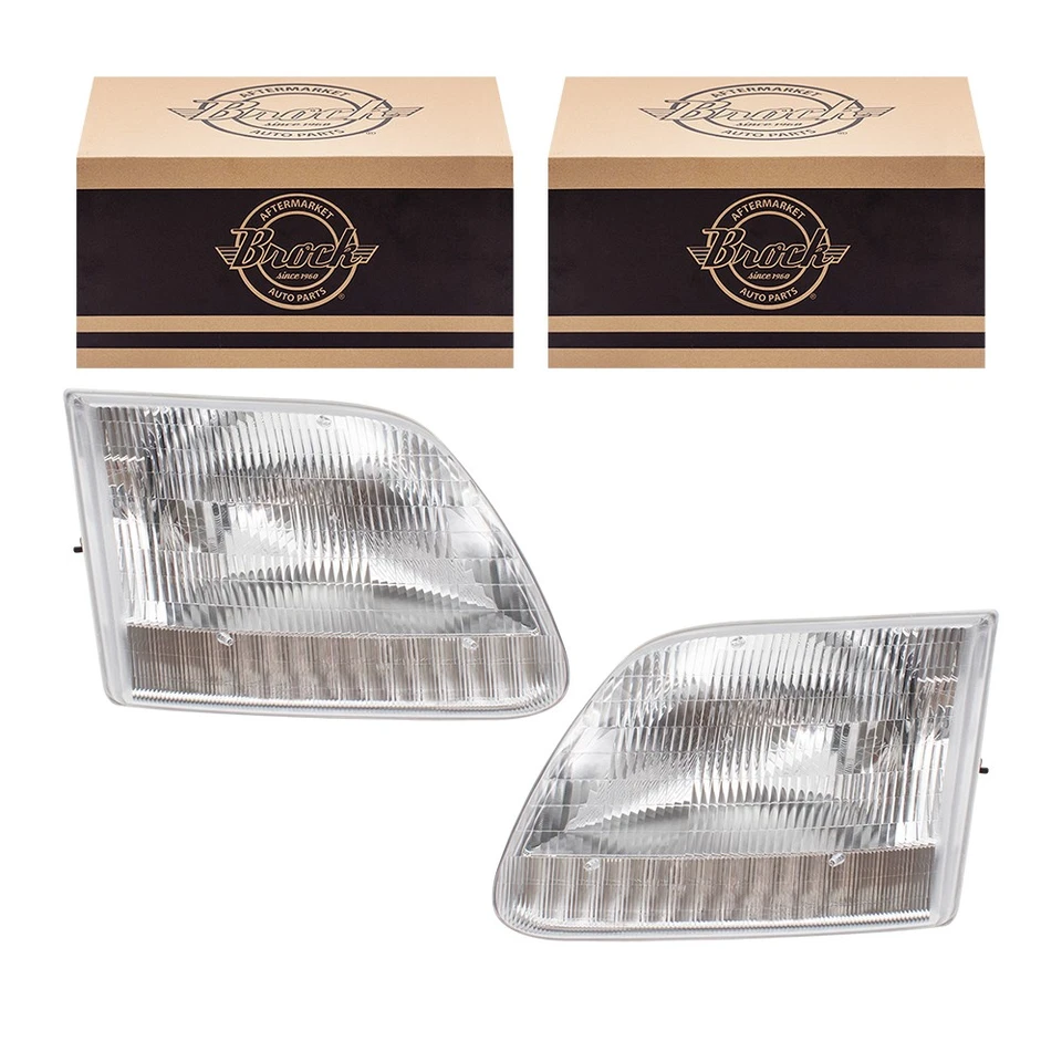 Headlight For 1997-2002 Expedition XL/XLT/Lariat w/o STX Set 3L3Z13008CA - Imagem 1 de 4