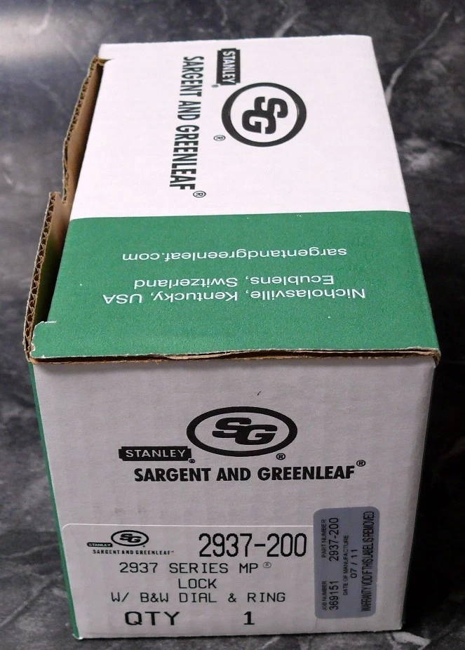 SARGENT & GREENLEAF S&G 2937 Group 1 Manipulation Resistant Federal Specification FF-L-2937 New