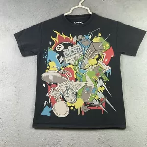 Carbon Shirt Adult Small Black Graphic Tee Sneakers 8 Ball Train Cartoon USA - Picture 1 of 11