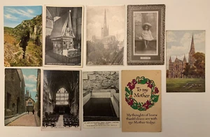 Picture Postcards- 18 x Postally Unused Mixed Worn Topo / Subject Postcards YZ23 - Picture 1 of 2
