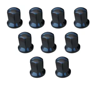 60x Black Long 33mm Wheel Nut Cover Plastic Caps Bolt Lorry Trailer Truck Bus - Picture 1 of 3