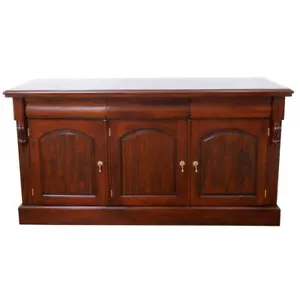 Solid Mahogany Wood 3 Doors Buffet Antique Victorian Style Reproduction Design - Picture 1 of 5