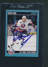 1992/93 Score #255 Derek King Islanders Signed Auto *D4255