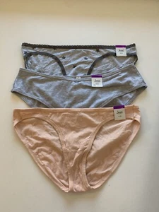 Lot of 3 Jenni Sz XXL Cotton Satin Trim Ribbed Bikini Brief Panties Underwear - Picture 1 of 7