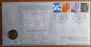 Gran Bretaña - 1999 "Parlamento escocés para Escocia £1 moneda en portada" - Imagen 1 de 2