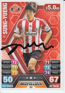 SUNDERLAND HAND SIGNED KI SUNG YUENG MATCH ATTAX CARD 13/14. - Picture 1 of 1