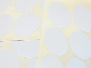 24 64x47mm Oval Plain Blank Gloss White Paper Stickers Sticky Labels BLC741 - Picture 1 of 1