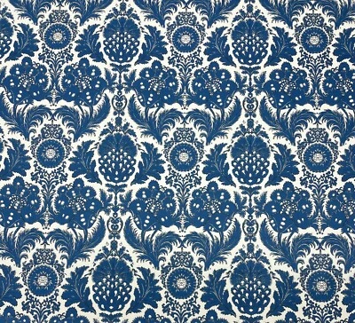 TELA DE ALGODÓN MULTIUSO DAMASCO FLORAL AZUL BOSTWICK BALARD DESIGNS POR YARDA 54"W Foto 1 de 4