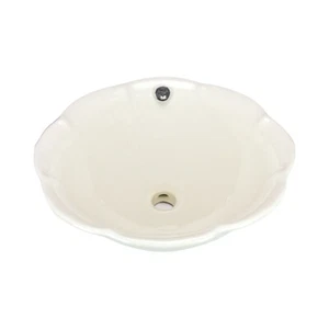 Rok Orchidea Lavabo da Bagno Forma Rotonda, Diametro 17-1/2" Porcellana Avorio - Foto 1 di 5