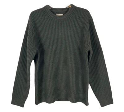 Taylor Stitch The Wharf Sweater Dark Olive Merino Wool Men's Crewneck XS-L NEW - Image 1 of 4
