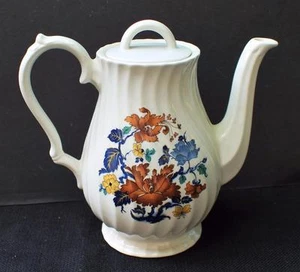 Vintage MYOTT England White Porcelain KISMET Pattern 8”h Coffee Pot w Lid - Picture 1 of 4