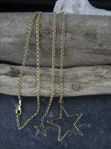 Kette Stern Sterne offen vergoldet  925er Sterling Silber - Picture 1 of 2