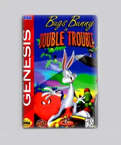 BUGS BUNNY IN DOUBLE GUAI SEGA GENESIS - MAGNETE FRIGO 2"x3" scatola gioco vintage - Foto 1 di 2