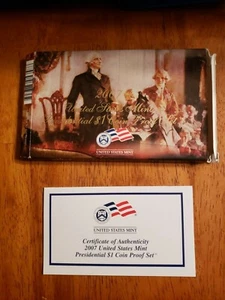 2007 US Mint Presidential $1 Coin Proof Set - 4 Münzen mit COA und Box - Bild 1 von 3