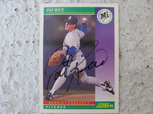 Mariners Pat Rice Signed Autographed 1992 Score Mint | eBay