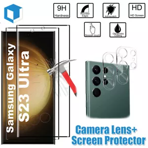 2X Samsung Galaxy S23/23+/Ultra Fullcover Hartglas Displayschutzfolie/Kameraschutz - Bild 1 von 21