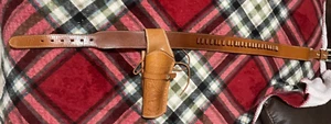 Kirkpatrick Laredo TX Brown Tooled Leather Holster Belt   Left handed Holster - Picture 1 of 5