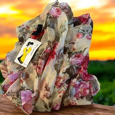 Bufanda Cejon Sheer Wrap It Up rosa tostado rosas Foto 1 de 4