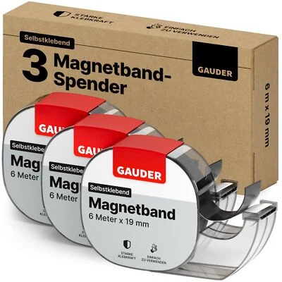 Magnetband selbstklebend im Spender 3 Stück I Magnetklebeband I Magnetstreife... - Bild 1 von 4