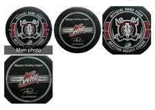 RED DEER REBELS WHL OFFICIAL GAME PUCK LINDSAY MFG. MADE IN CANADA HOCKEY 
