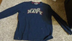Boys Old Navy Size Small S Navy Blue Long Sleeve Shirt  - Picture 1 of 2