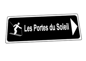 Ski Les Portes Du Soleil Ski Resort Sign, Reproduction Ski Resort Metal Welcome - Picture 1 of 1