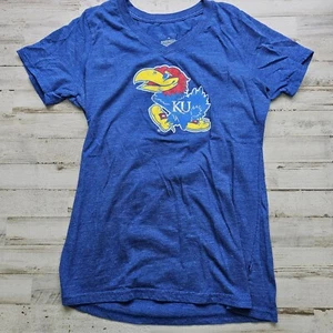 Kansas Jayhawks Women’s T-Shirt Size XL V-Neck - Fanatics - Cotton Blend - Picture 1 of 4