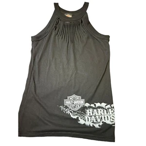 Harley Davidson Black Gray Tank Top Cut Chest Mrytle Beach SC Size M NWOT - Picture 1 of 6