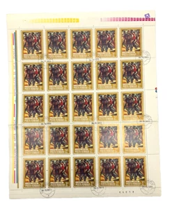 Rumania, Al. 1973 Phoebus, Muncitori, hoja de 25 sellos cancelados - Imagen 1 de 1