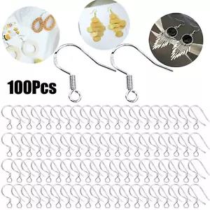 Kit de suministros para hacer joyas hágalo usted mismo 100 piezas de cables para orejas enchapados en plata 925 - Imagen 1 de 10