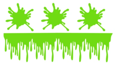 Dripping Slime Splat Ooze Sticker Set Decal Colors and neon green
