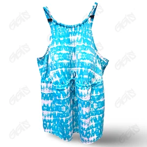 Tankini Catherines TOP Mujer Talla 32W Plus Turquesa Blanco Tie Dye Largo Medio NUEVO - Imagen 1 de 10