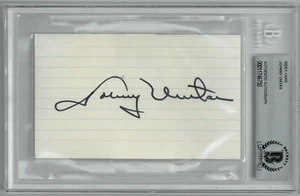Johnny Unitas signed 3x5 index card Colts/HOF – Beckett/BAS #00011746750 Slabbed - Picture 1 of 1