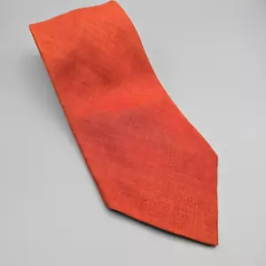 Robert Talbott Neck Tie Mens Orange Linen Ireland Woven Length 55.7" Width 4.2" - Picture 1 of 10