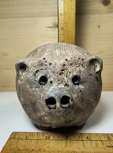 Sweet McCarty Pottery Mississippi Nutmeg Pig-signed 5"d dia 1 lb 7 oz Flawless - Picture 1 of 23