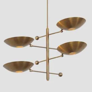 Mid Century Sputnik Chandelier Stilnovo Style  Four Shade Caling Light Fixture. - Picture 1 of 4