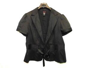 Torrid Size 3 3X Black Gray Pin Stripe Blazer Short Sleeve Tie Front Jacket
