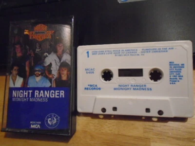 RARE OOP Night Ranger CASSETTE TAPE Midnight Madness SISTER CHRISTIAN ozzy band Foto 1 de 2