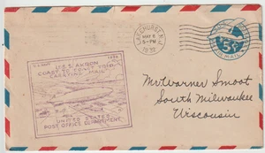 1932 Lake Hurst NJ USA First Coast To Coast Flight Cover USS Akron Zeppelin C2 - Picture 1 of 2