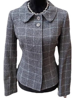 Blazer Brooks Brothers Gris Lana Talla 6 Dinero Antiguo Preppy Graduado Ropa de Trabajo LEER Foto 1 de 4